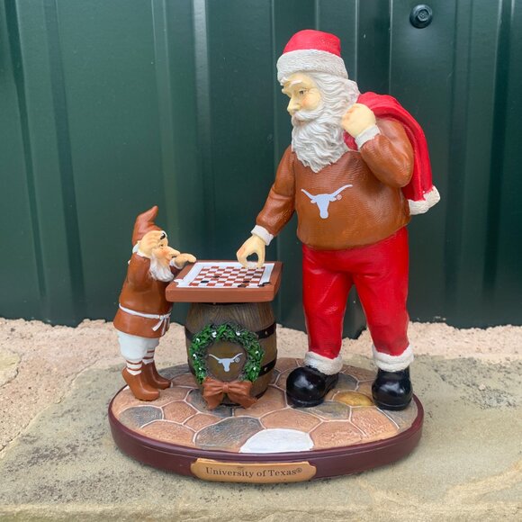 UT LONGHORNS LTD NEW Santa Checkers Figurine, The Memory Company, Univ of TEXAS - Picture 3 of 13